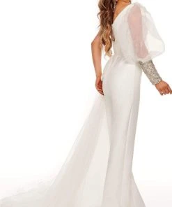 Rachel Allan - 50128 One Shoulder Puffed Beaded Jumpsuit 9 Rachel Allan - 50128 One Shoulder Puffed Beaded Jumpsuit