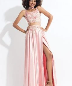 Rachel Allan - 6150 Two Piece Floral Scoop Evening Gown Long Dresses