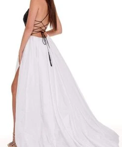 Rachel Allan - 70021 High Slit Cut Glass Bubble Hem Dress 9 Rachel Allan - 70021 High Slit Cut Glass Bubble Hem Dress