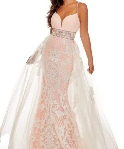 Rachel Allan - 70026 Sequined Mermaid Overskirt Gown