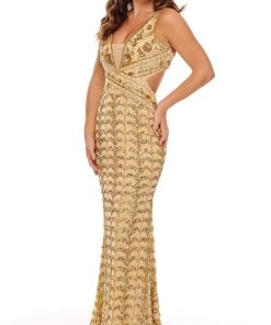 Rachel Allan - 70030 Long Beaded Cutout Sheath Gown 8 Rachel Allan - 70030 Long Beaded Cutout Sheath Gown