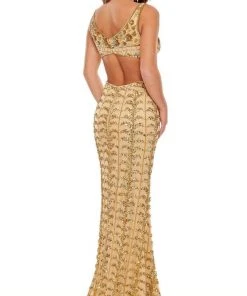Rachel Allan - 70030 Long Beaded Cutout Sheath Gown 9 Rachel Allan - 70030 Long Beaded Cutout Sheath Gown