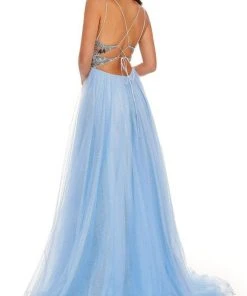 Rachel Allan - 70038 Geometric Cut Glass Tulle Dress 11 Rachel Allan - 70038 Geometric Cut Glass Tulle Dress