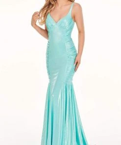 Rachel Allan - 70061 Sleeveless Ruche-Ornate Mermaid Gown
