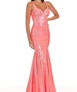 Rachel Allan - 70061 Sleeveless Ruche-Ornate Mermaid Gown