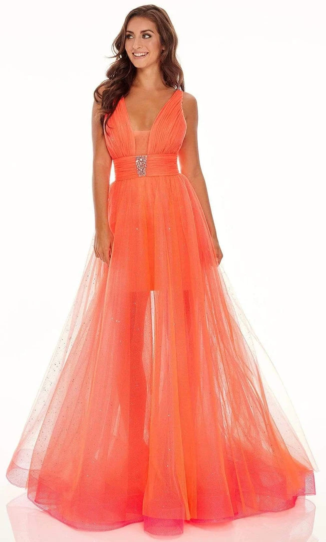 Rachel Allan - 70063 Plunging V Neck Tulle Dress 3 Rachel Allan - 70063 Plunging V Neck Tulle Dress