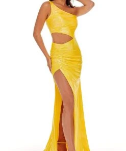 Rachel Allan - 70067 One Shoulder Cutout Trumpet Dress