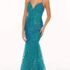 Rachel Allan - 70071 Sequin Plunging Sweetheart Trumpet Gown