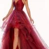 Rachel Allan - 70115 Plunging Sweetheart High Low Dress