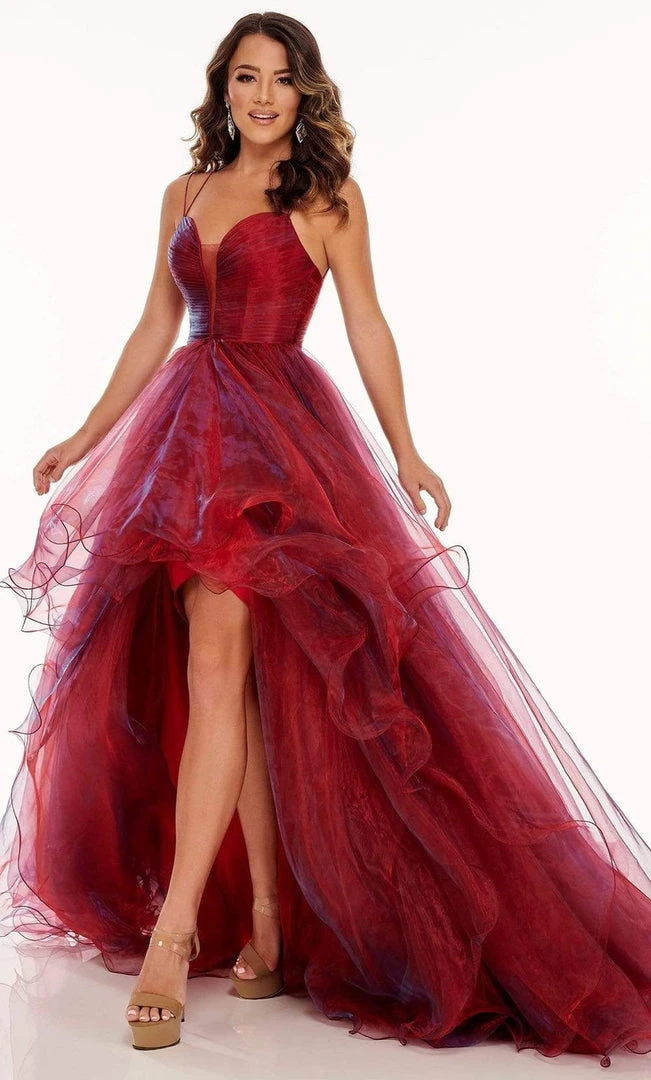 Rachel Allan - 70115 Plunging Sweetheart High Low Dress 3 Rachel Allan - 70115 Plunging Sweetheart High Low Dress