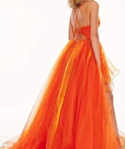 Rachel Allan - 70115 Plunging Sweetheart High Low Dress 10 Rachel Allan - 70115 Plunging Sweetheart High Low Dress