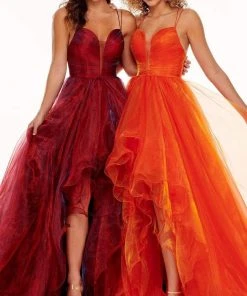 Rachel Allan - 70115 Plunging Sweetheart High Low Dress 11 Rachel Allan - 70115 Plunging Sweetheart High Low Dress