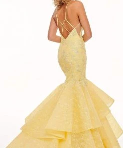 Rachel Allan - 70122 Beaded Plunging Sweetheart Mermaid Dress