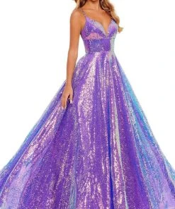 Rachel Allan - 70130 Sequined Strappy Back Gown