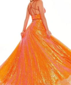 Rachel Allan - 70130 Sequined Strappy Back Gown