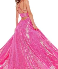 Rachel Allan - 70130 Sequined Strappy Back Gown