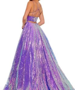 Rachel Allan - 70130 Sequined Strappy Back Gown