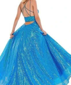 Rachel Allan - 70130 Sequined Strappy Back Gown