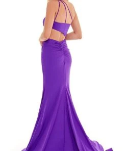 Rachel Allan - 70153 Asymmetrical Cutout Gown With Slit