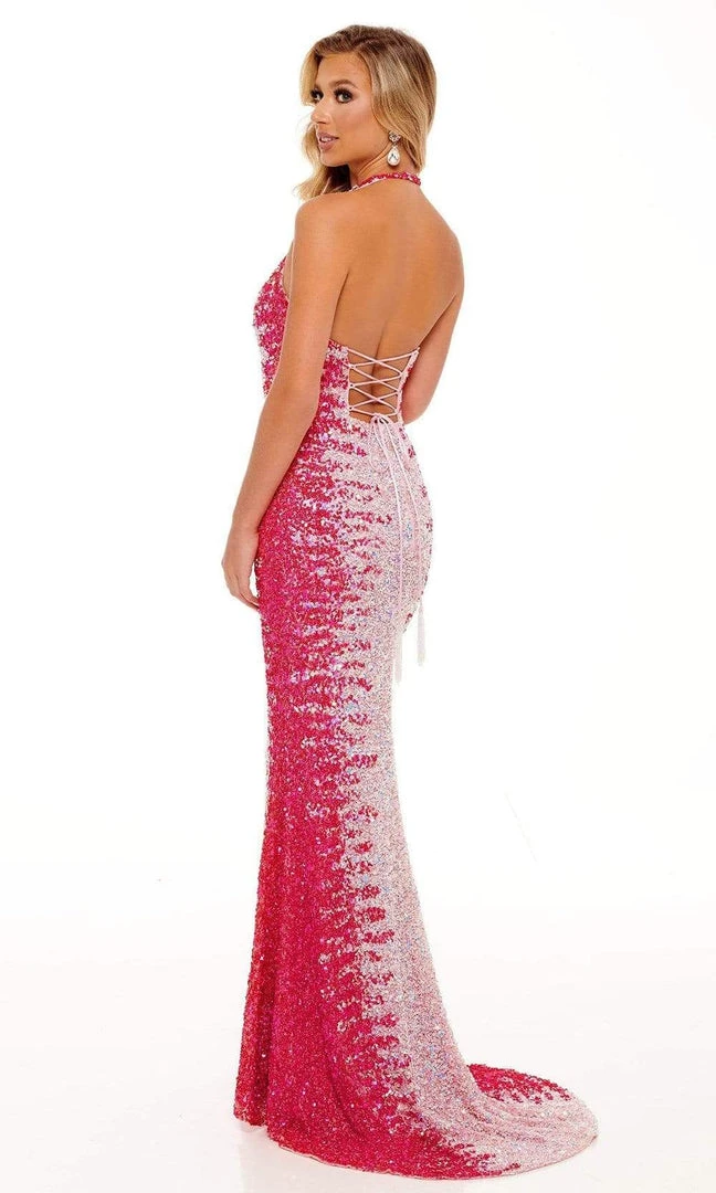 Rachel Allan - 70162 Halter Trumpet Evening Dress 4 Rachel Allan - 70162 Halter Trumpet Evening Dress