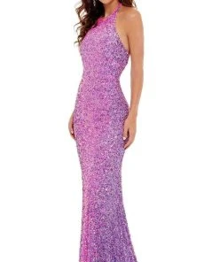 Rachel Allan - 70162 Halter Trumpet Evening Dress 10 Rachel Allan - 70162 Halter Trumpet Evening Dress