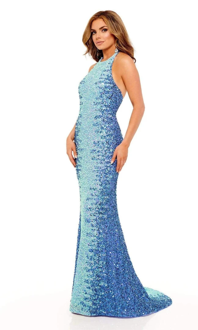 Rachel Allan - 70162 Halter Trumpet Evening Dress 7 Rachel Allan - 70162 Halter Trumpet Evening Dress