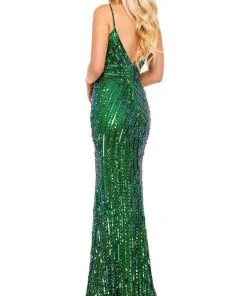 Rachel Allan - 70166 Sequin High Slit Gown