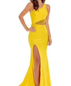 Rachel Allan - 70168 Bead-Fringed Cutout Gown 16 Rachel Allan - 70168 Bead-Fringed Cutout Gown