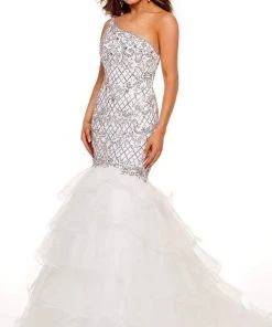 Rachel Allan - 70176 One Shoulder Fully Beaded Dress 8 Rachel Allan - 70176 One Shoulder Fully Beaded Dress