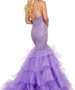 Rachel Allan - 70176 One Shoulder Fully Beaded Dress 7 Rachel Allan - 70176 One Shoulder Fully Beaded Dress