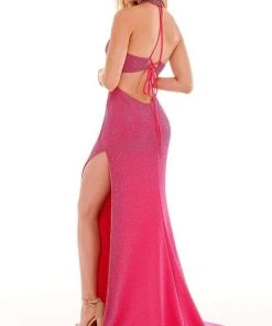 Rachel Allan - 70185 Beaded High Halter Gown 9 Rachel Allan - 70185 Beaded High Halter Gown