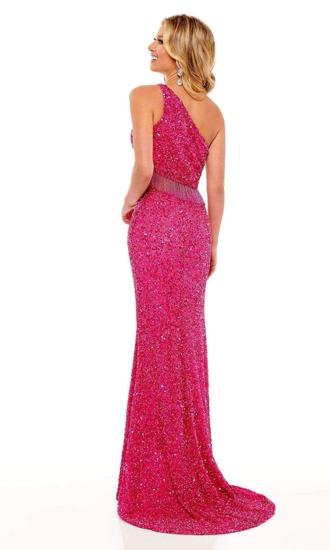 Rachel Allan - 70186 Bead Fringed Sequin Gown 8 Rachel Allan - 70186 Bead Fringed Sequin Gown
