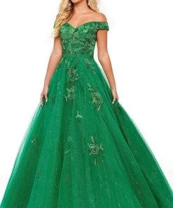 Rachel Allan - 70187 Bead Embellished Off Shoulder Ballgown