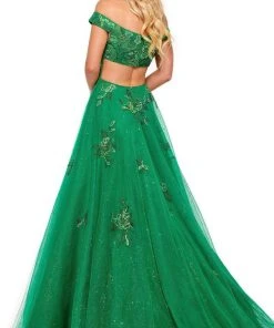 Rachel Allan - 70187 Bead Embellished Off Shoulder Ballgown 9 Rachel Allan - 70187 Bead Embellished Off Shoulder Ballgown