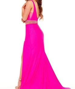 Rachel Allan - 70196 Plunging V-Neck Fringe Evening Dress 7 Rachel Allan - 70196 Plunging V-Neck Fringe Evening Dress