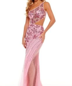 Rachel Allan - 70201 Asymmetrical Floral Evening Dress 10 Rachel Allan - 70201 Asymmetrical Floral Evening Dress