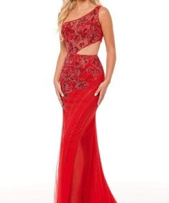 Rachel Allan - 70201 Asymmetrical Floral Evening Dress 12 Rachel Allan - 70201 Asymmetrical Floral Evening Dress