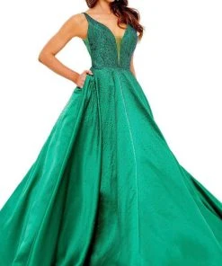 Rachel Allan - 70212 Beaded Scoop Back A-Line Gown