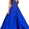 Rachel Allan - 70212W Beaded Plunging V-Neck Evening Gown 1 Rachel Allan - 70212W Beaded Plunging V-Neck Evening Gown