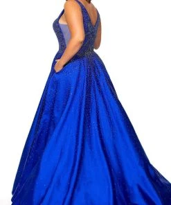 Rachel Allan - 70212W Beaded Plunging V-Neck Evening Gown 5 Rachel Allan - 70212W Beaded Plunging V-Neck Evening Gown