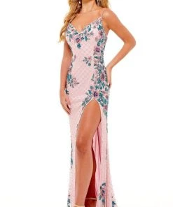 Rachel Allan - 70217 Strappy Beaded Floral Fitted Dress 9 Rachel Allan - 70217 Strappy Beaded Floral Fitted Dress