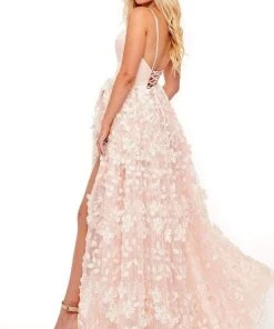 Rachel Allan - 70220 A-Line Embroidery Lace-Up Gown