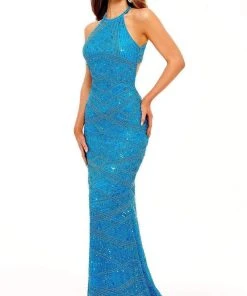 Rachel Allan - 70226 Beaded Sequin Halter Fitted Gown 8 Rachel Allan - 70226 Beaded Sequin Halter Fitted Gown