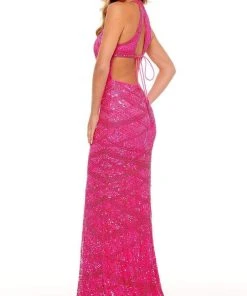 Rachel Allan - 70226 Beaded Sequin Halter Fitted Gown 7 Rachel Allan - 70226 Beaded Sequin Halter Fitted Gown