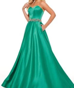 Rachel Allan - 70233 Strapless Beaded Waist Gown