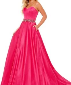 Rachel Allan - 70233 Strapless Beaded Waist Gown 10 Rachel Allan - 70233 Strapless Beaded Waist Gown