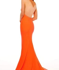 Rachel Allan - 70271 Bead Fringed Back Gown