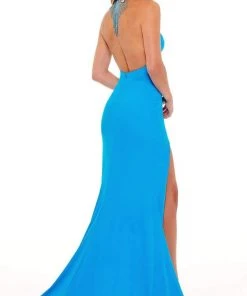 Rachel Allan - 70271 Bead Fringed Back Gown