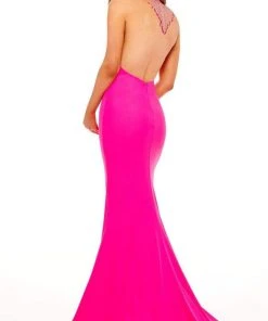 Rachel Allan - 70271 Bead Fringed Back Gown