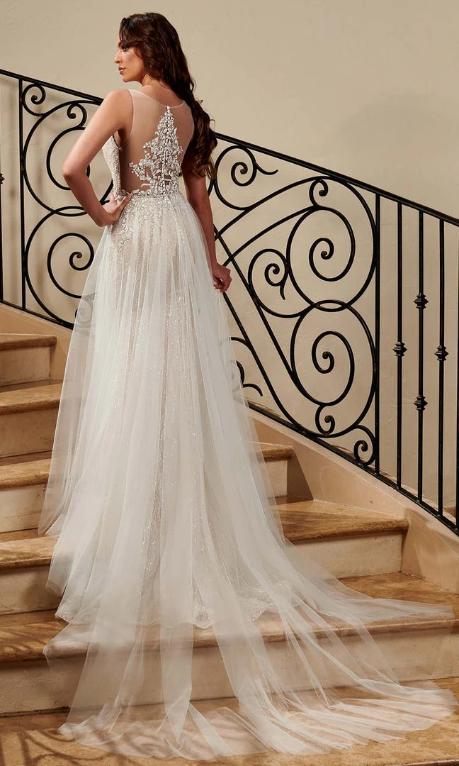 Rachel Allan - M771 Illusion Plunging Neck Beaded Mermaid Wedding Gown 5 Rachel Allan - M771 Illusion Plunging Neck Beaded Mermaid Wedding Gown